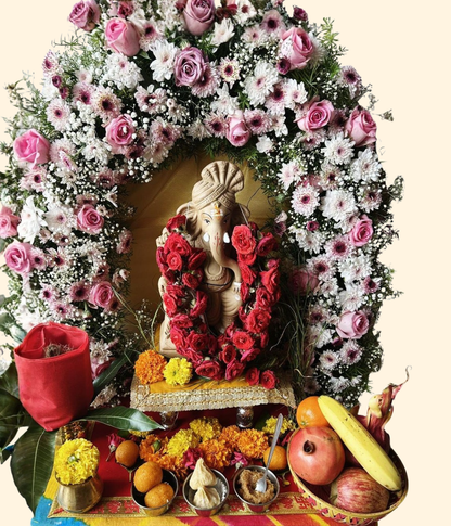 Custom Ganesha Divine Backdrop Floral Arch