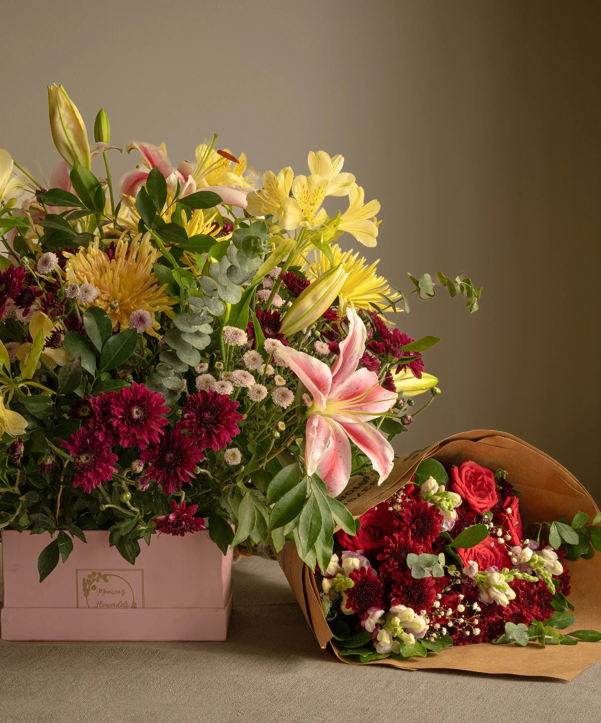 Monica's Flowerdeli bespoke floral arrangement